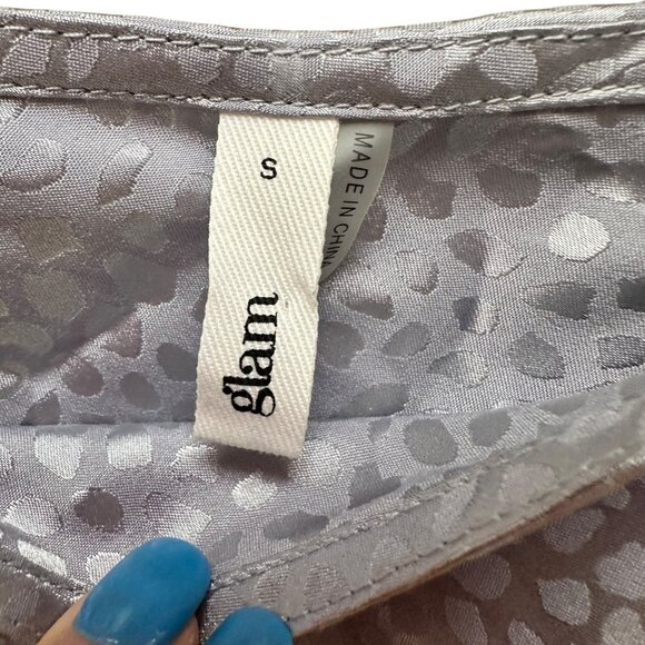 Glam Satin Grey Leopard Print Cami Top‎ Adjustable Straps Party Fairy Size S - Picture 4 of 5